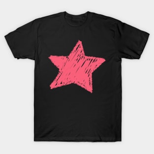 Pink Star Chalkboard Drawing T-Shirt